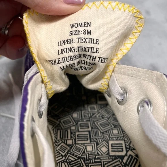 SKICKS LSU Tigers Women Size 8 Low Top Purple and Yellow Athletic Sneakers FAN - Picture 10 of 15